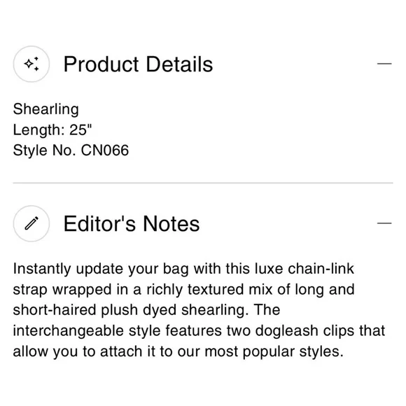 Coach Short Chain Bag Strap in Shearling Brass/Fun Multi 25”L CN066 NWT - Picture 11 of 12